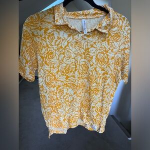RVCA Rose Shirt - Partial Button-up (Marigold)